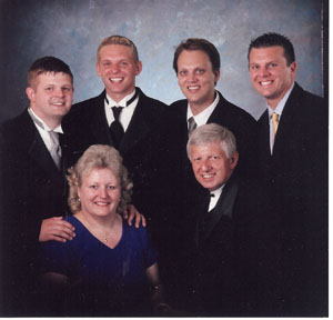 Gene, Linda, (L to R) Chad, Kevin, Bruce & Brian Stock